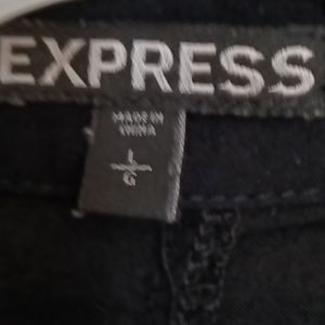 FINAL PRICE EXPRESS black l/s blouse w silver front and shoulder buttons Sz Lrg